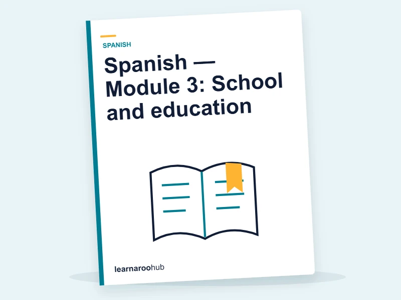 Spanish — Module 3: School and education — e-learning module cover