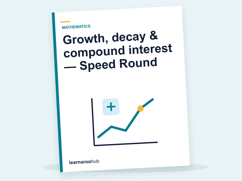 Growth, decay & compound interest — Speed Round — quiz cover
