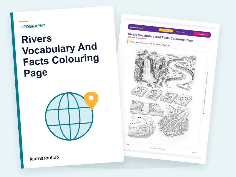 Rivers Vocabulary And Facts Colouring Page — colouring sheets cover