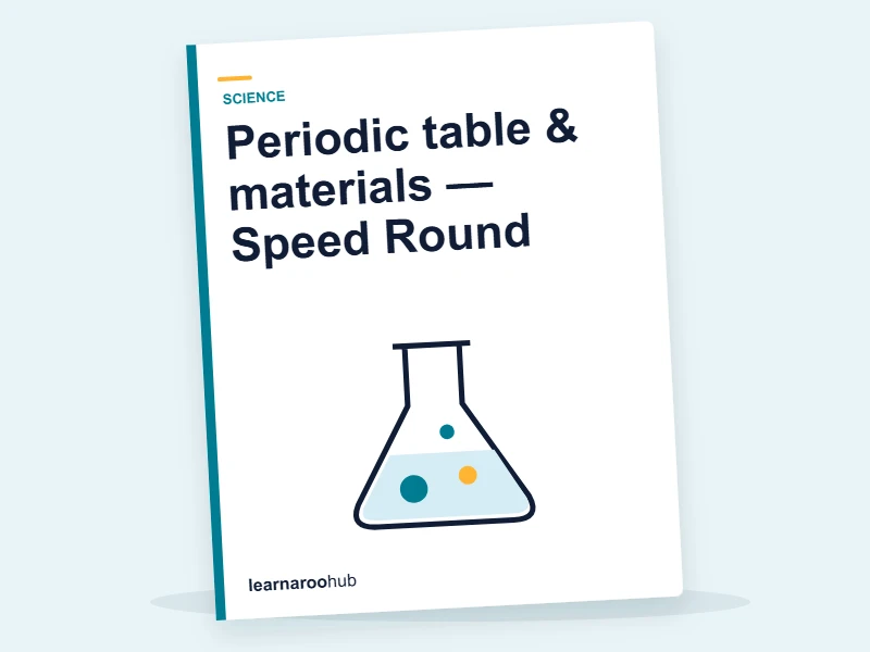 Periodic table & materials — Speed Round — quiz cover
