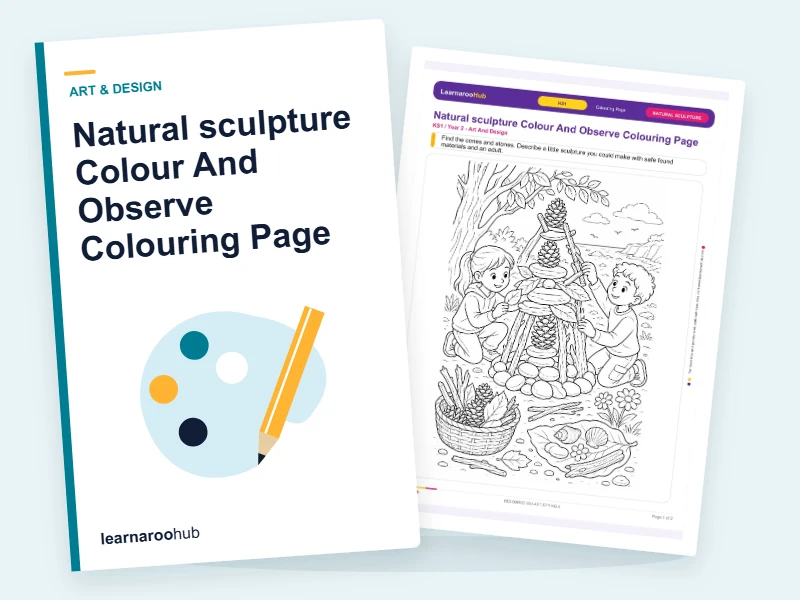 Natural sculpture Colour And Observe Colouring Page — colouring sheets cover