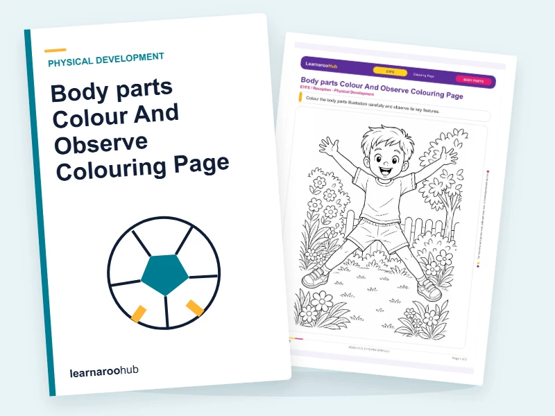Body parts Colour And Observe Colouring Page — colouring sheets cover