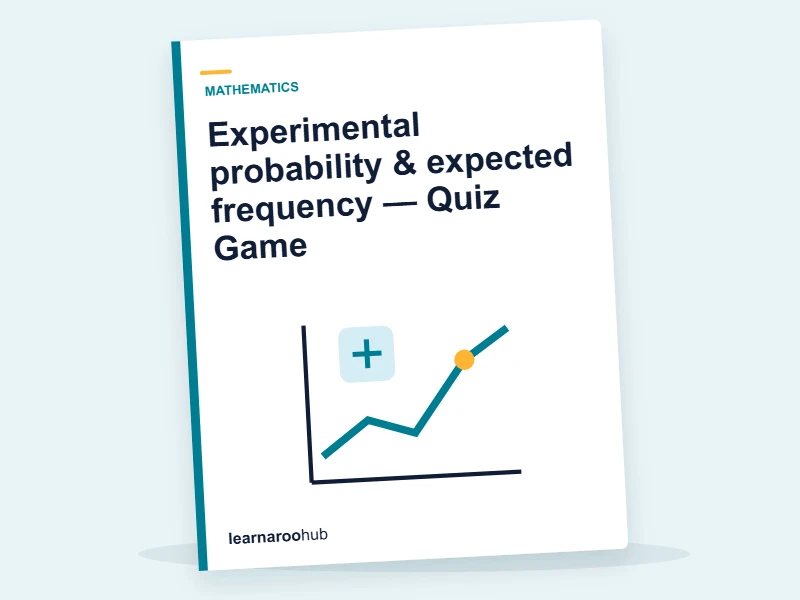 Experimental probability & expected frequency — Quiz Game — quiz cover