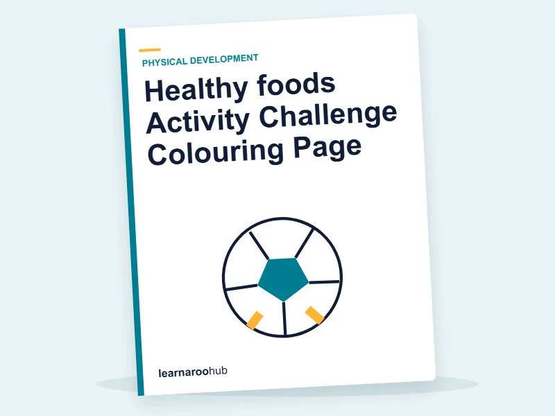 Healthy foods Activity Challenge Colouring Page — colouring sheets cover