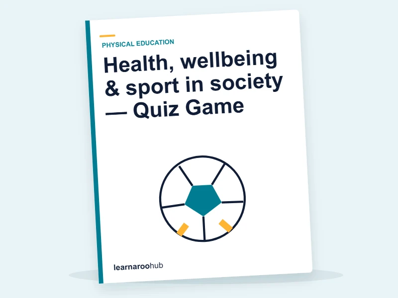 Health, wellbeing & sport in society — Quiz Game — quiz cover