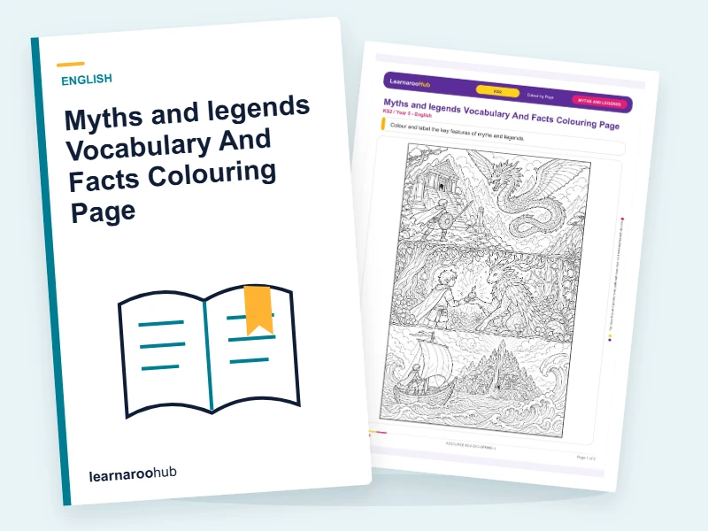 Myths and legends Vocabulary And Facts Colouring Page — colouring sheets cover