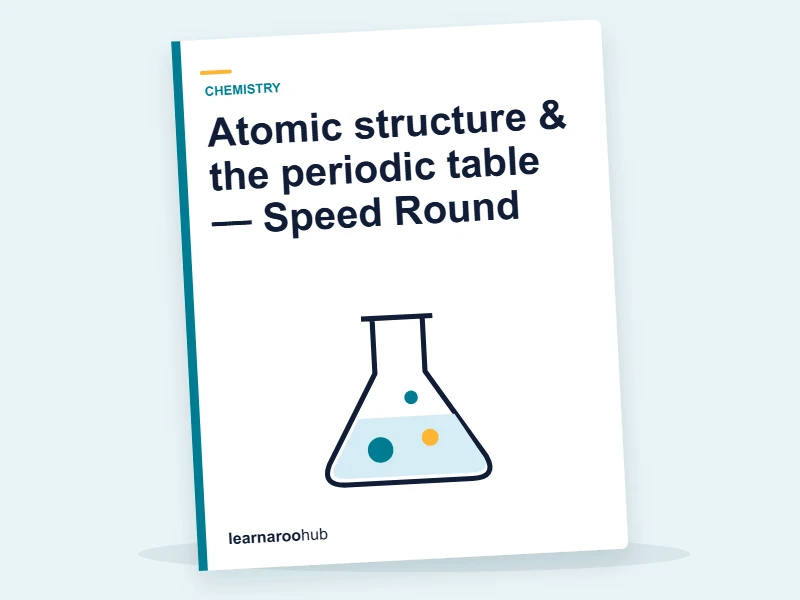 Atomic structure & the periodic table — Speed Round — quiz cover
