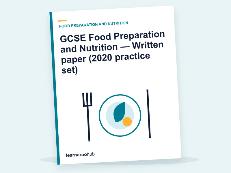 GCSE Food Preparation and Nutrition — Written paper (2020 practice set) — mock practice paper cover