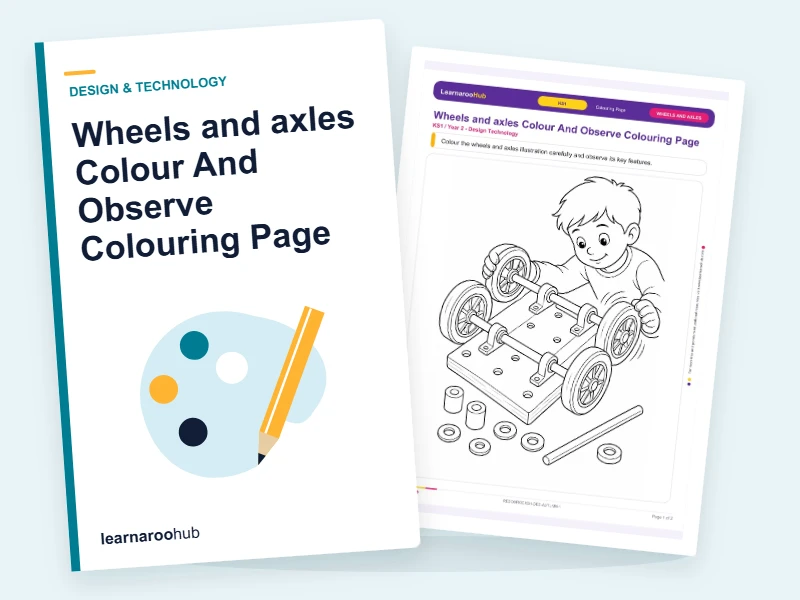 Wheels and axles Colour And Observe Colouring Page — colouring sheets cover