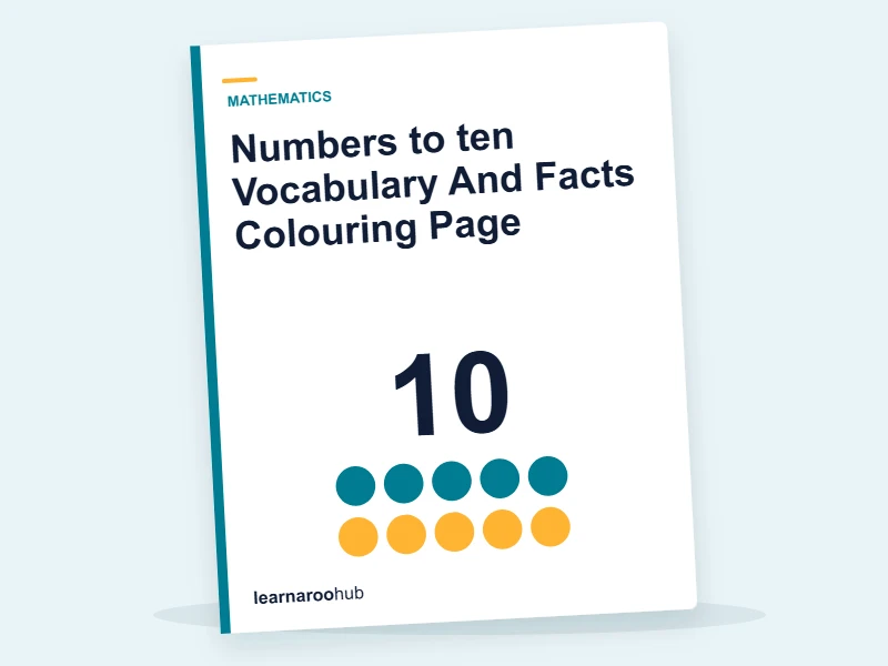 Numbers to ten Vocabulary And Facts Colouring Page — colouring sheets cover