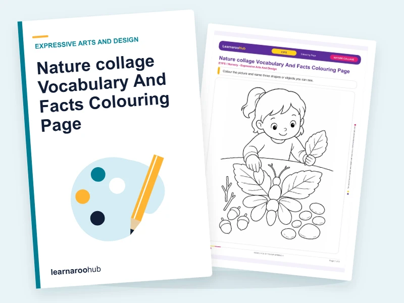 Nature collage Vocabulary And Facts Colouring Page — colouring sheets cover