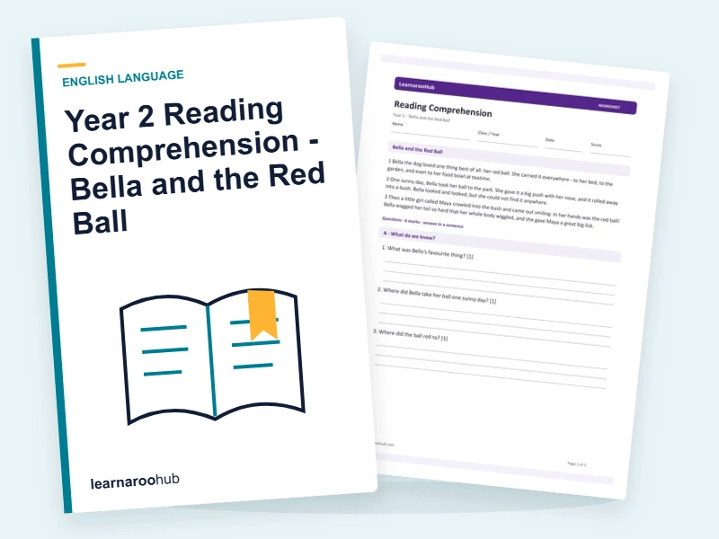 Year 2 Reading Comprehension - Bella and the Red Ball — printable / pdf cover