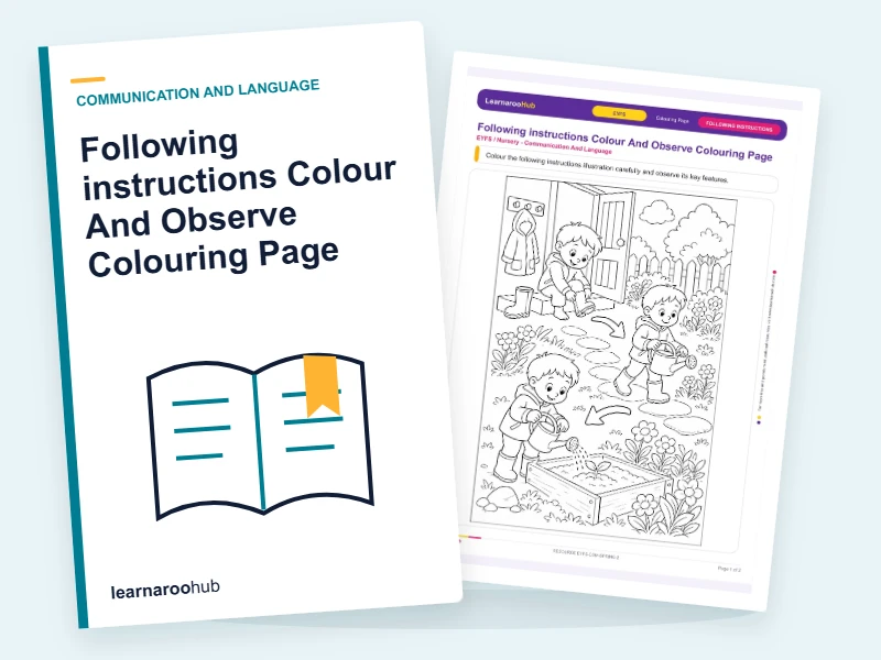 Following instructions Colour And Observe Colouring Page — colouring sheets cover