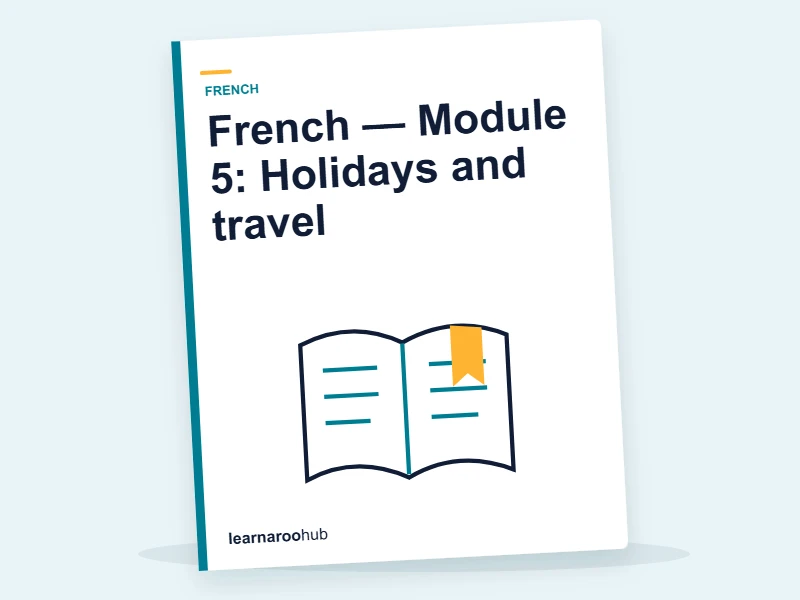 French — Module 5: Holidays and travel — e-learning module cover