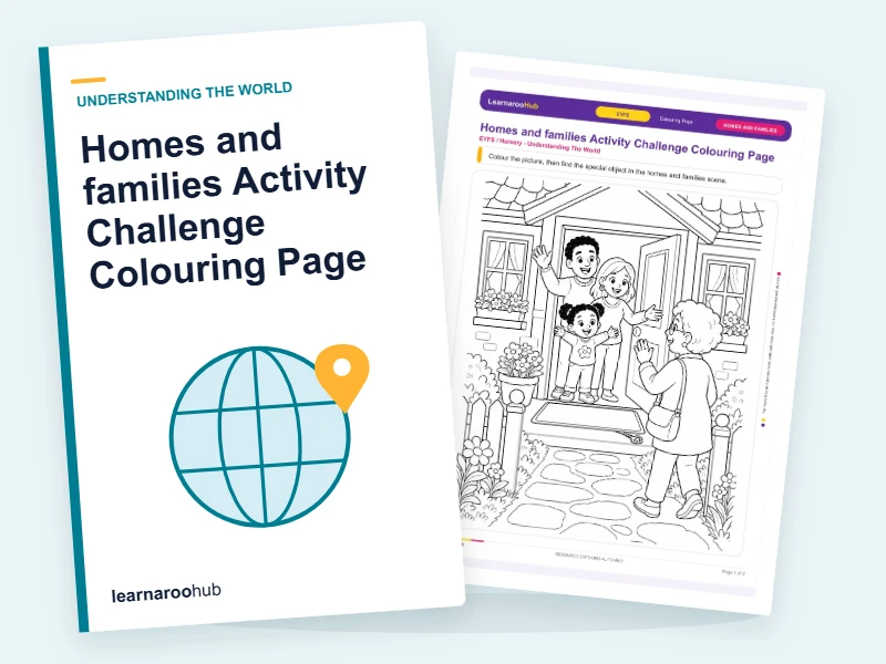 Homes and families Activity Challenge Colouring Page — colouring sheets cover