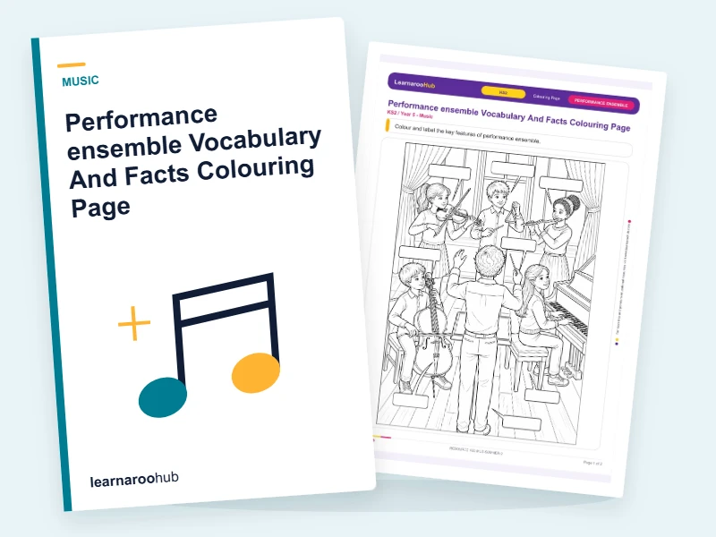 Performance ensemble Vocabulary And Facts Colouring Page — colouring sheets cover