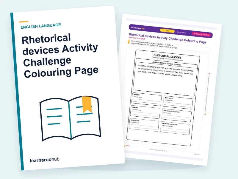 Rhetorical devices Activity Challenge Colouring Page — colouring sheets cover
