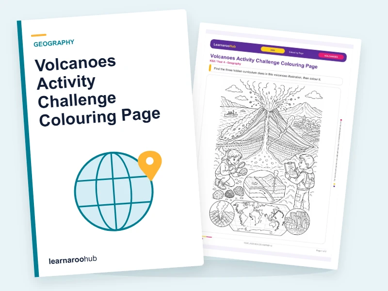 Volcanoes Activity Challenge Colouring Page — colouring sheets cover