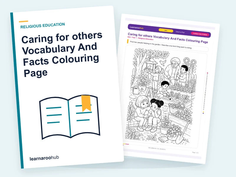 Caring for others Vocabulary And Facts Colouring Page — colouring sheets cover