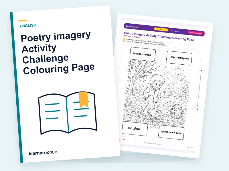 Poetry imagery Activity Challenge Colouring Page — colouring sheets cover