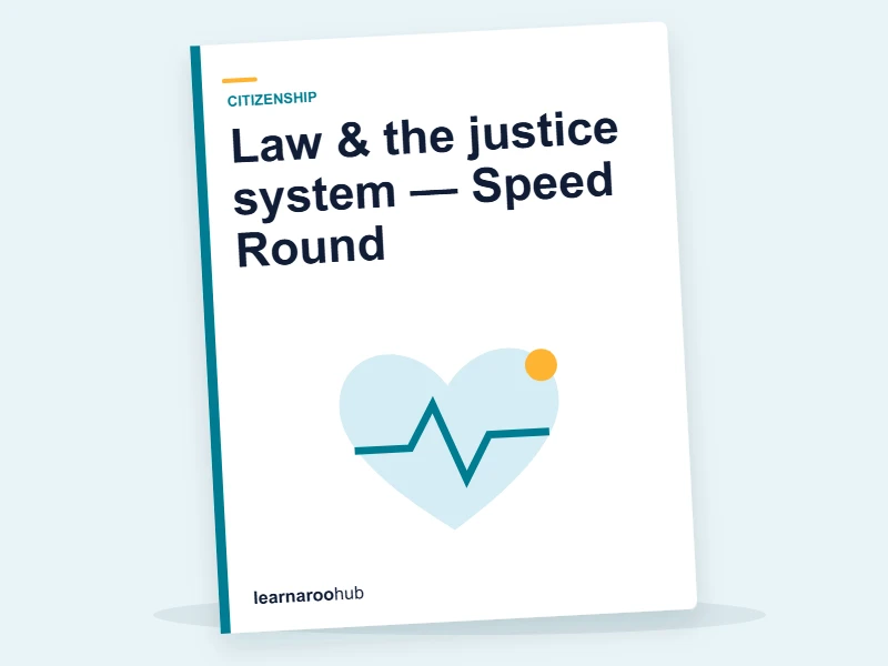 Law & the justice system — Speed Round — quiz cover