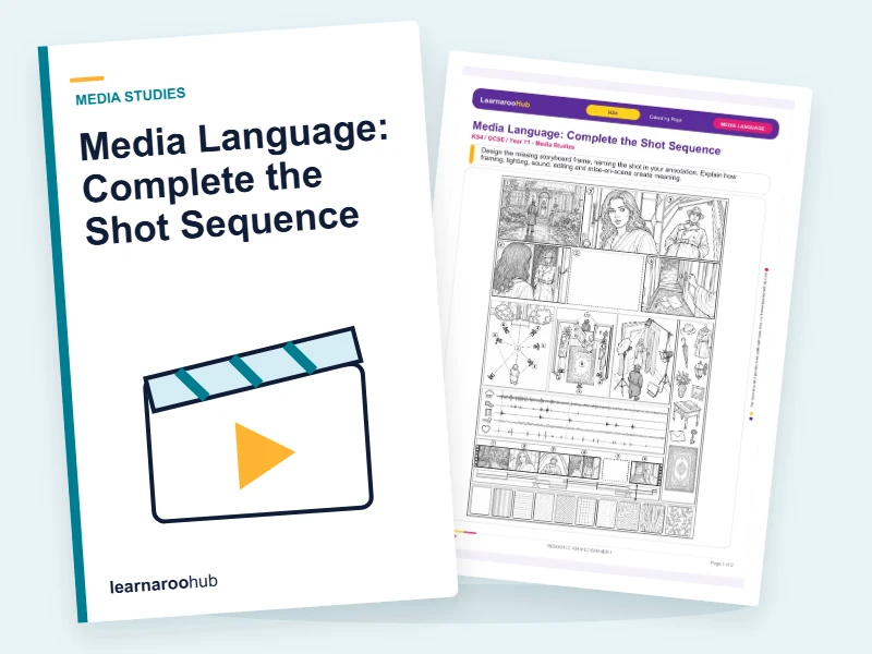 Media Language: Complete the Shot Sequence — colouring sheets cover