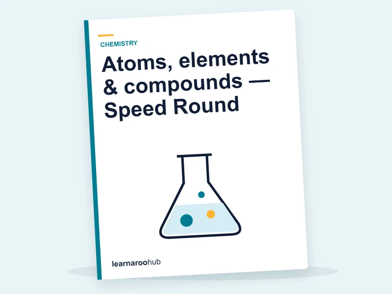 Atoms, elements & compounds — Speed Round — quiz cover