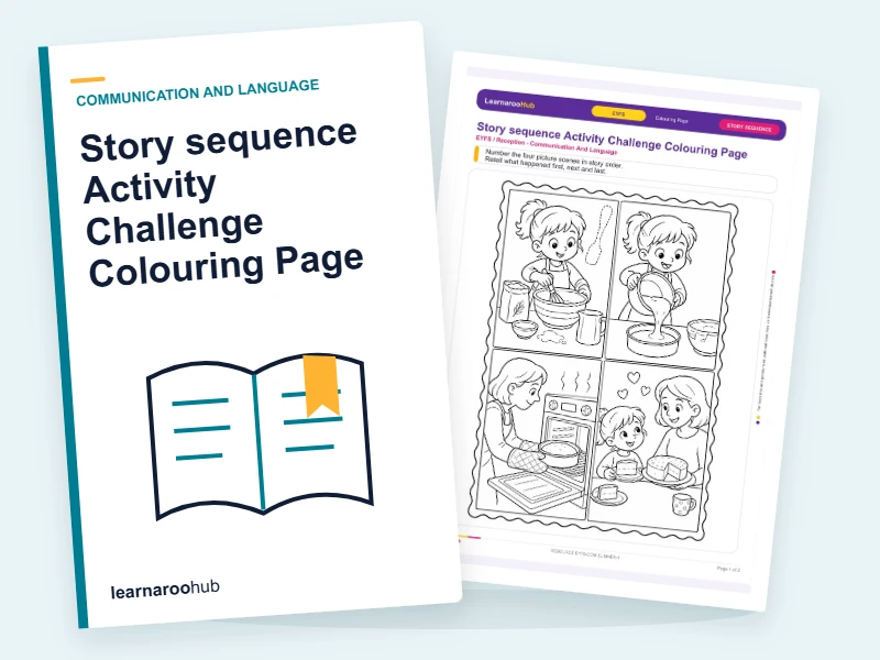 Story sequence Activity Challenge Colouring Page — colouring sheets cover