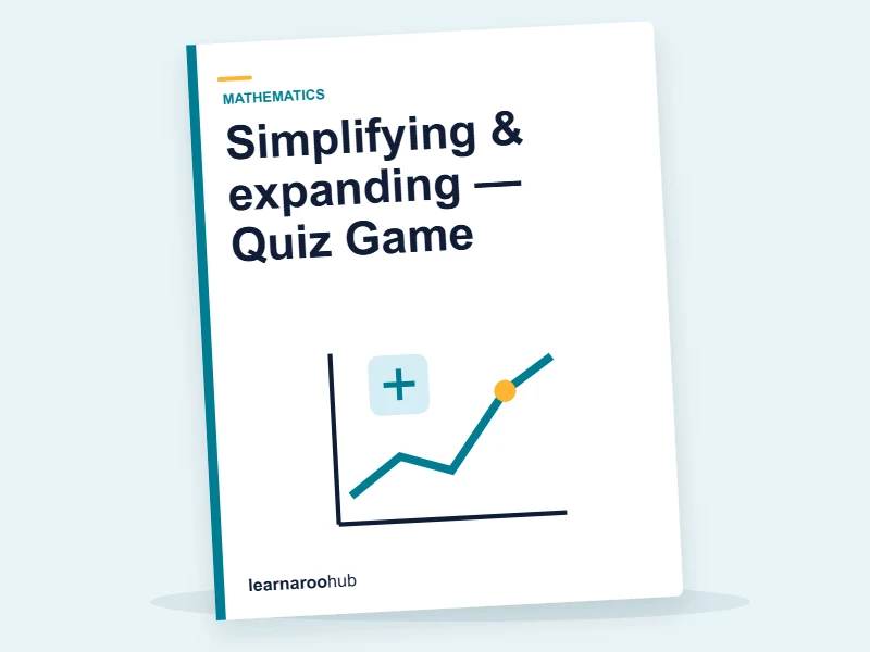 Simplifying & expanding — Quiz Game — quiz cover