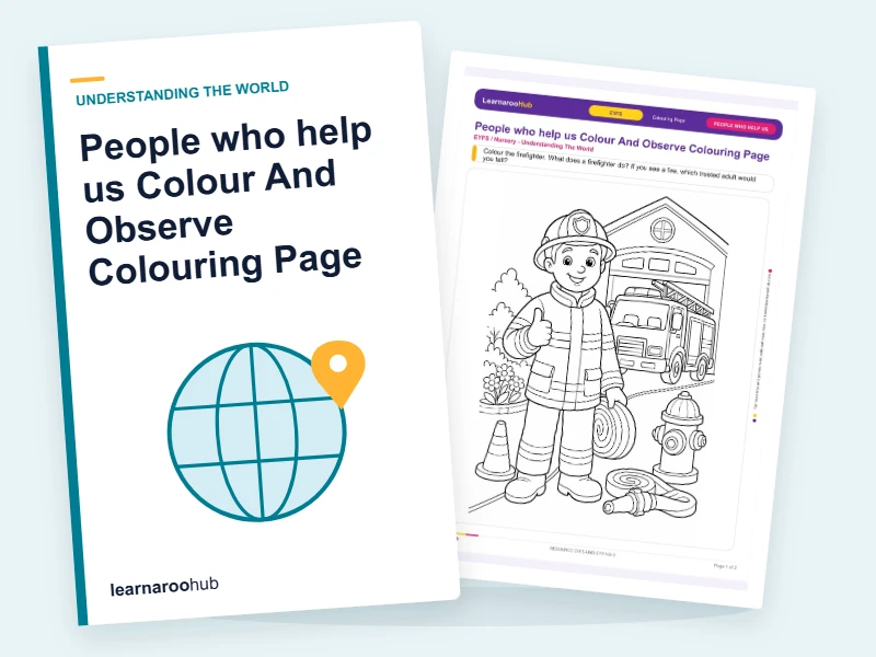 People who help us Colour And Observe Colouring Page — colouring sheets cover