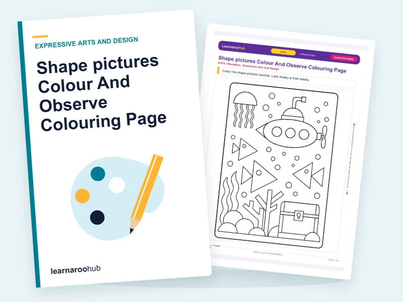 Shape pictures Colour And Observe Colouring Page — colouring sheets cover