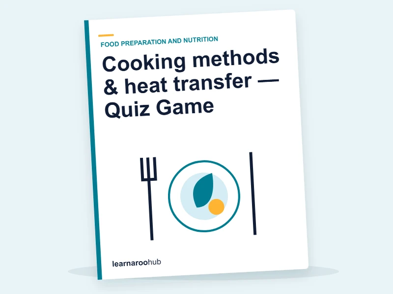 Cooking methods & heat transfer — Quiz Game — quiz cover