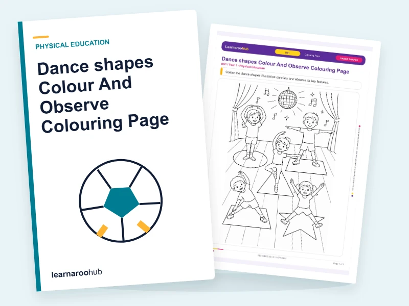 Dance shapes Colour And Observe Colouring Page — colouring sheets cover