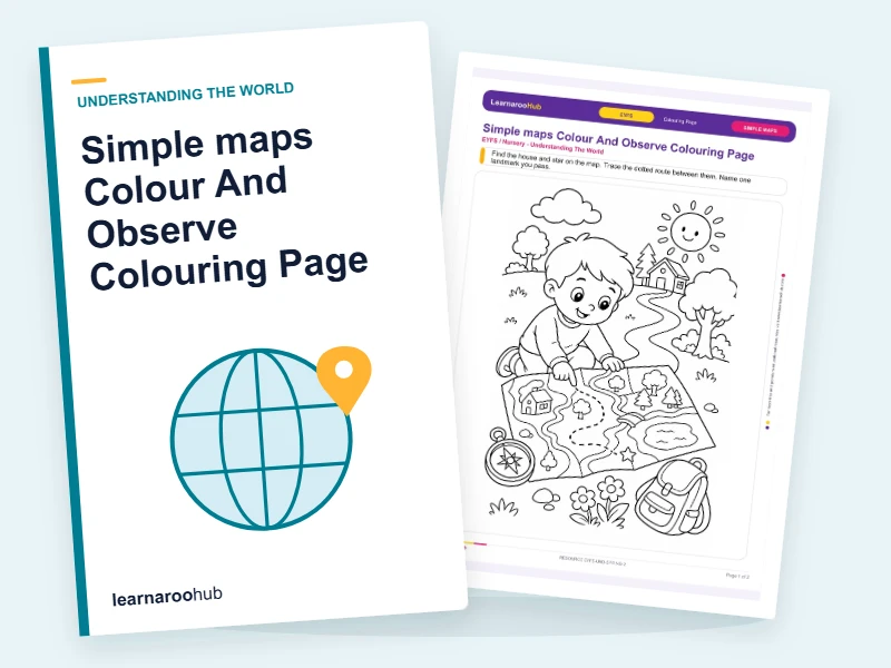 Simple maps Colour And Observe Colouring Page — colouring sheets cover