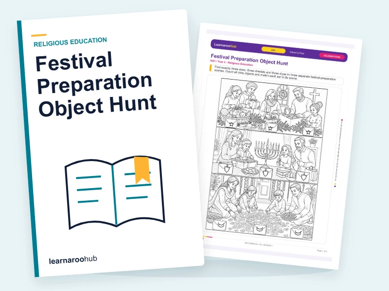 Festival Preparation Object Hunt — colouring sheets cover