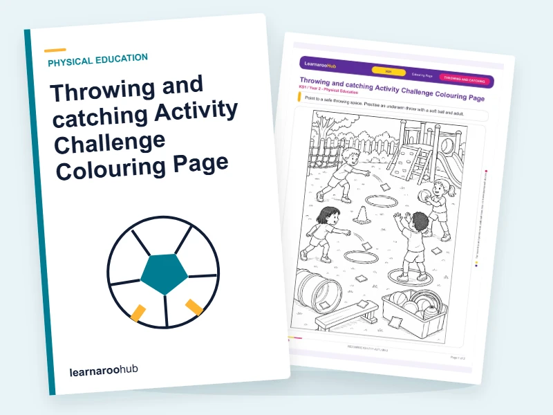 Throwing and catching Activity Challenge Colouring Page — colouring sheets cover