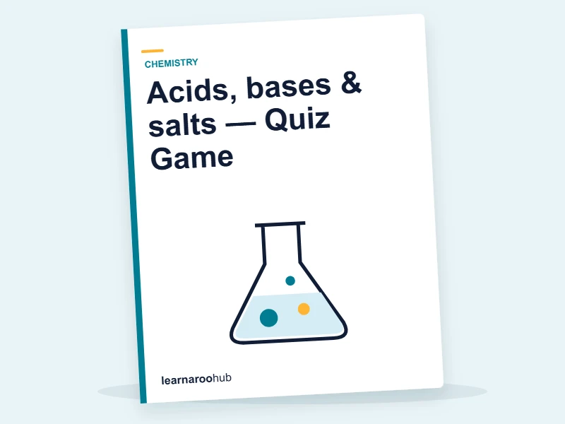 Acids, bases & salts — Quiz Game — quiz cover