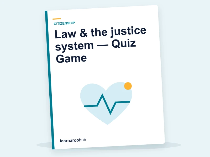 Law & the justice system — Quiz Game — quiz cover