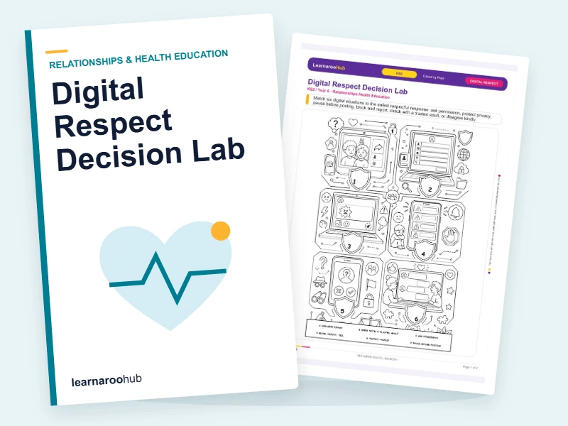 Digital Respect Decision Lab — colouring sheets cover