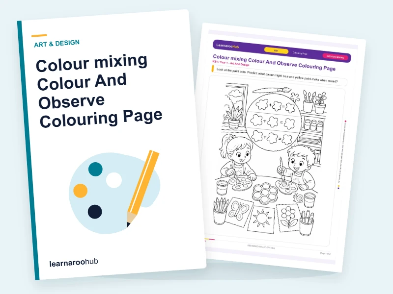 Colour mixing Colour And Observe Colouring Page — colouring sheets cover
