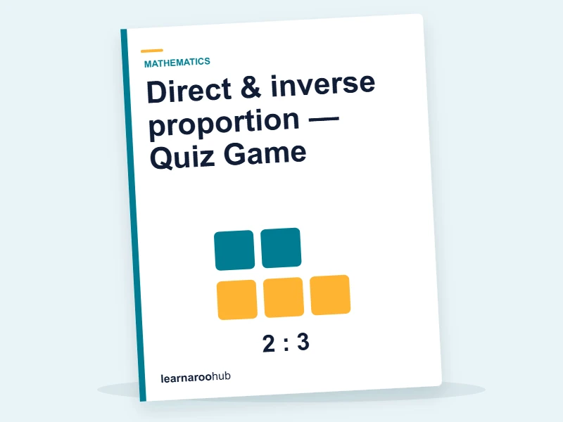 Direct & inverse proportion — Quiz Game — quiz cover