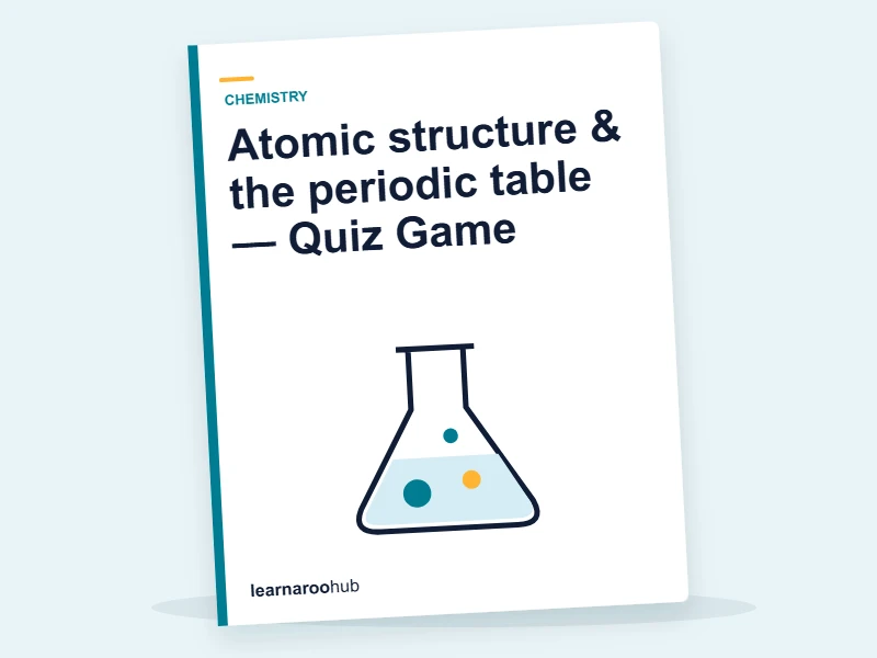 Atomic structure & the periodic table — Quiz Game — quiz cover