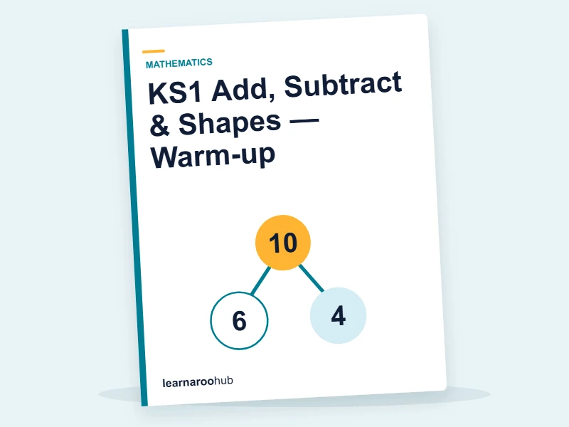 KS1 Add, Subtract & Shapes — Warm-up — quiz cover