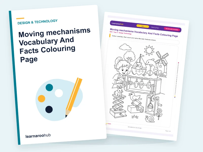 Moving mechanisms Vocabulary And Facts Colouring Page — colouring sheets cover