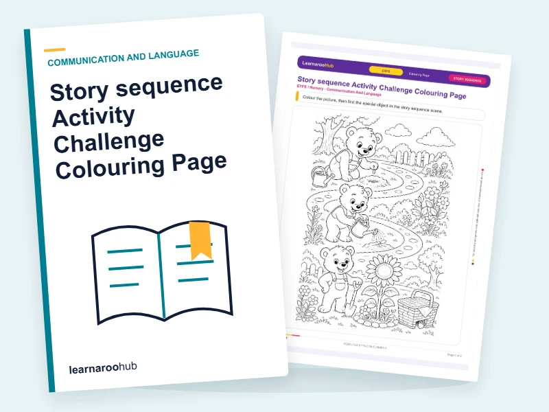 Story sequence Activity Challenge Colouring Page — colouring sheets cover