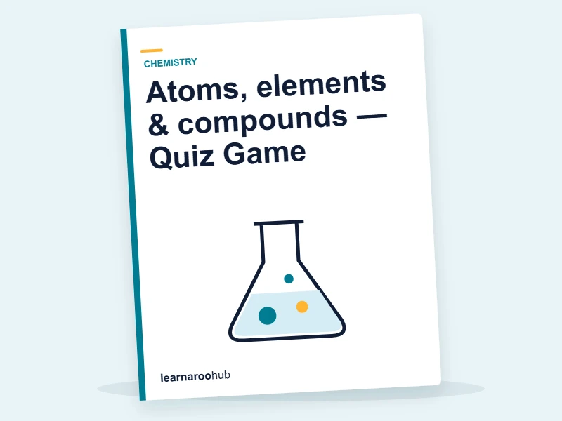 Atoms, elements & compounds — Quiz Game — quiz cover