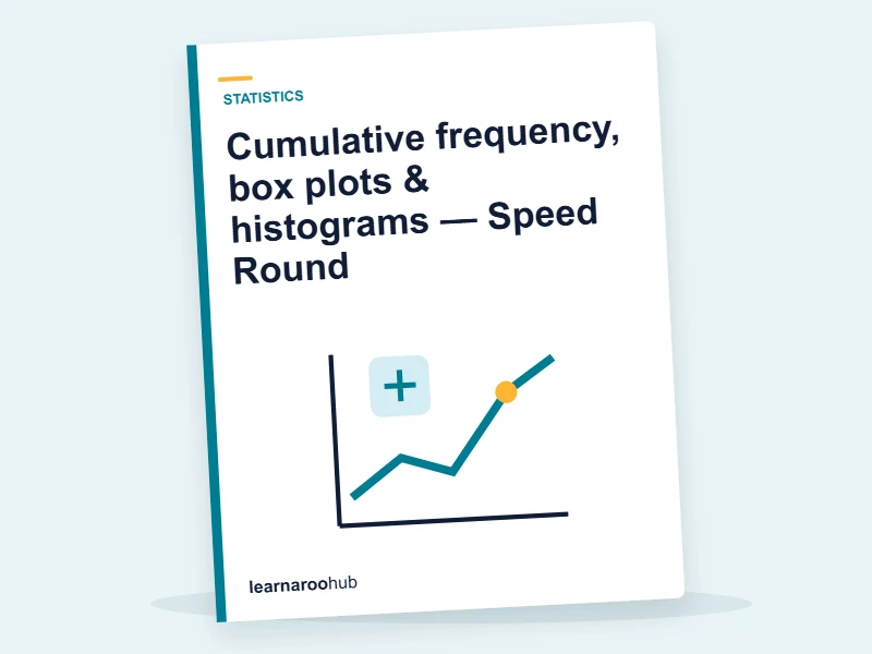 Cumulative frequency, box plots & histograms — Speed Round — quiz cover