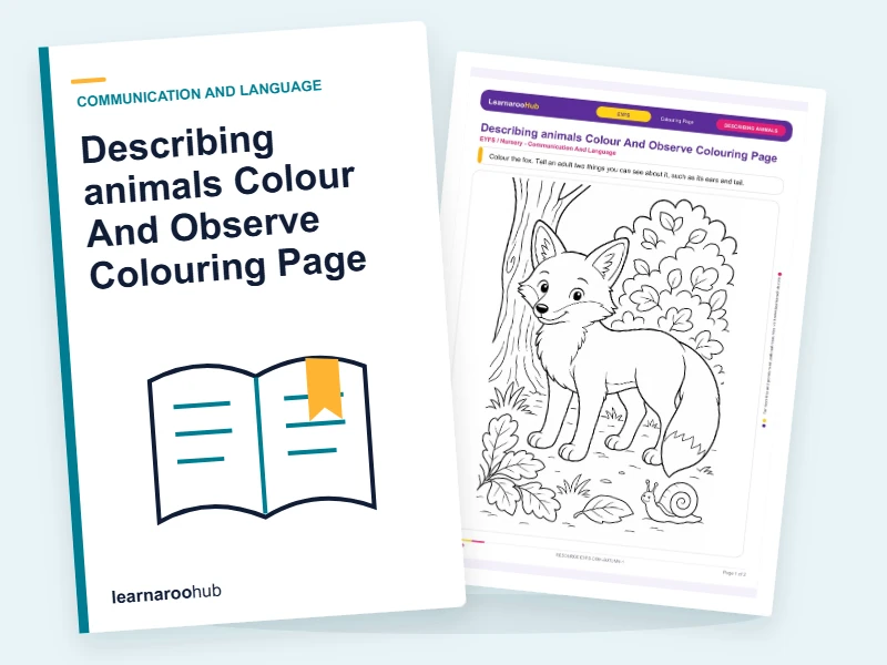 Describing animals Colour And Observe Colouring Page — colouring sheets cover