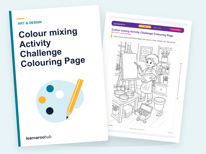 Colour mixing Activity Challenge Colouring Page — colouring sheets cover