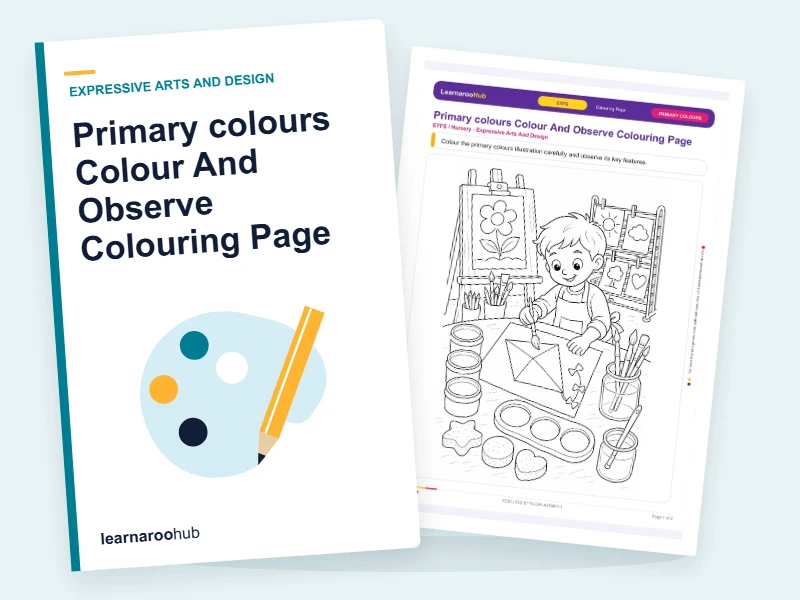 Primary colours Colour And Observe Colouring Page — colouring sheets cover